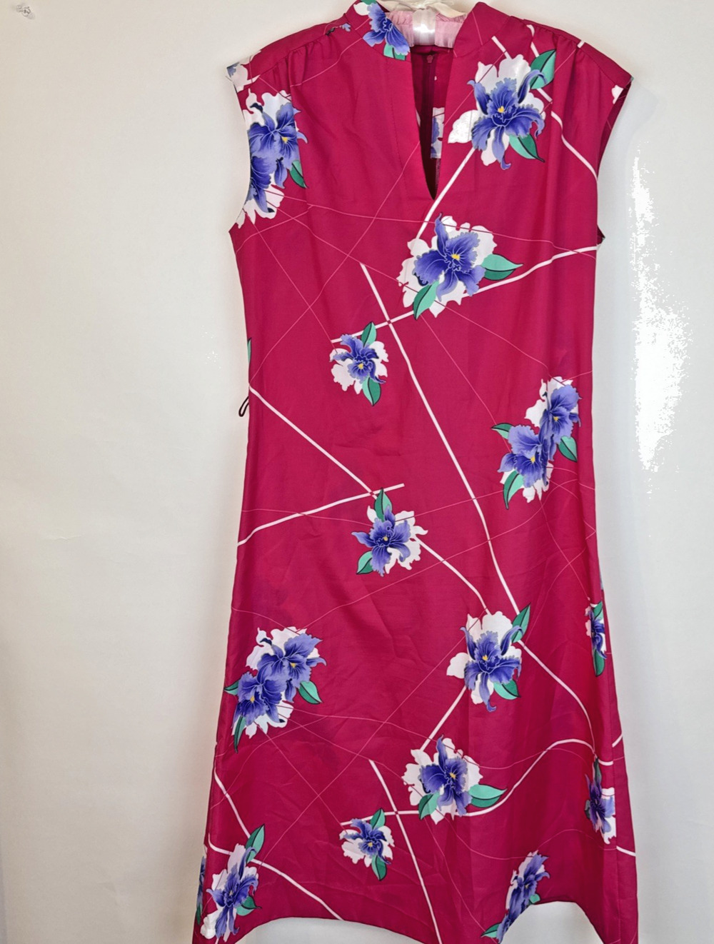 Vintage Hilo Hattie’s Hawaiian Maxi Dress Sz 10 Pink tropical island cruise wear